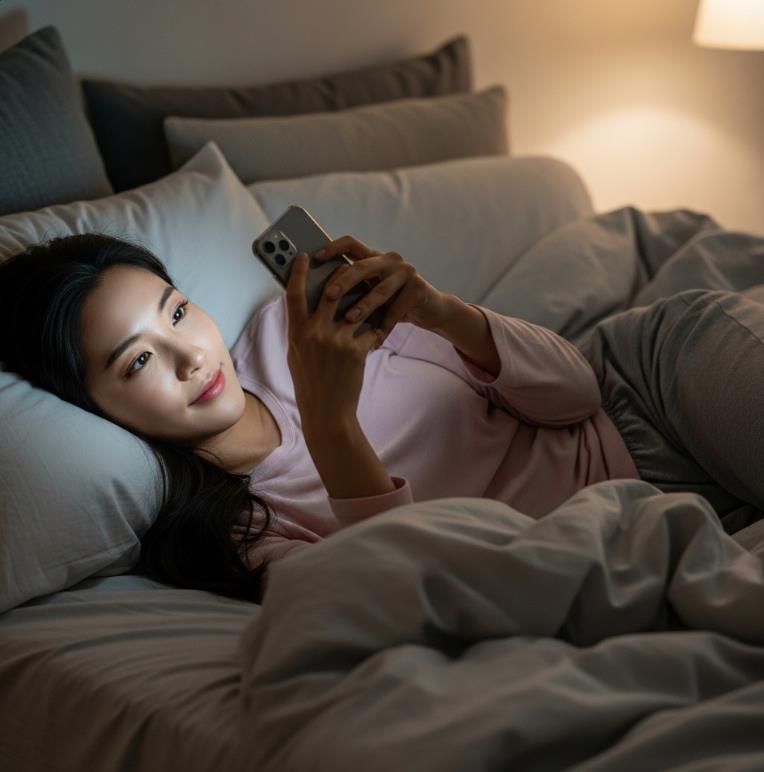 잠자기 전 휴대폰 보면