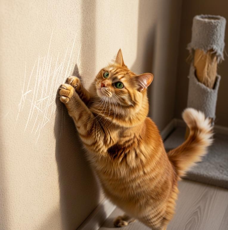 고양이가 벽을 긁는이유