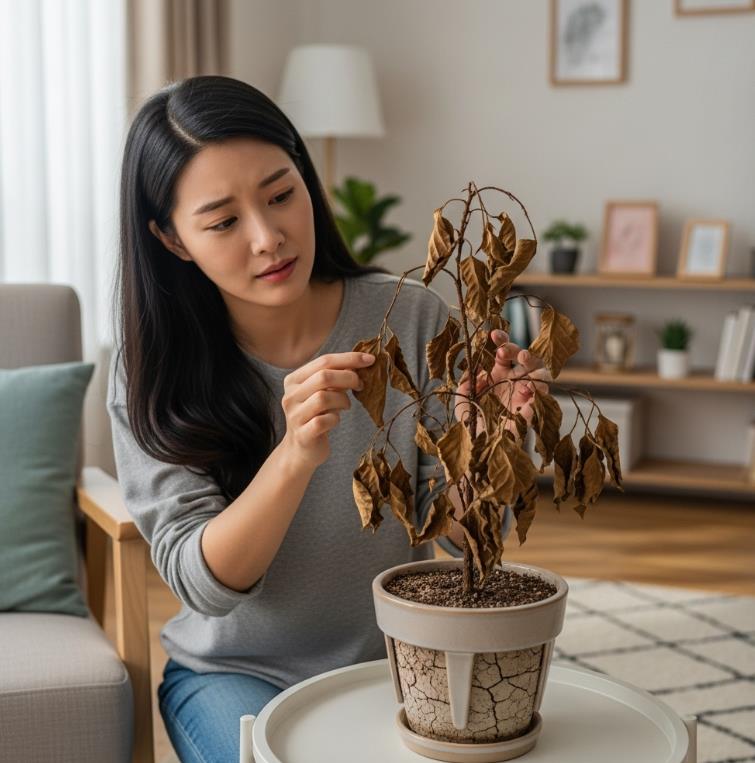 물을 너무 자주 주면 식물이 죽는