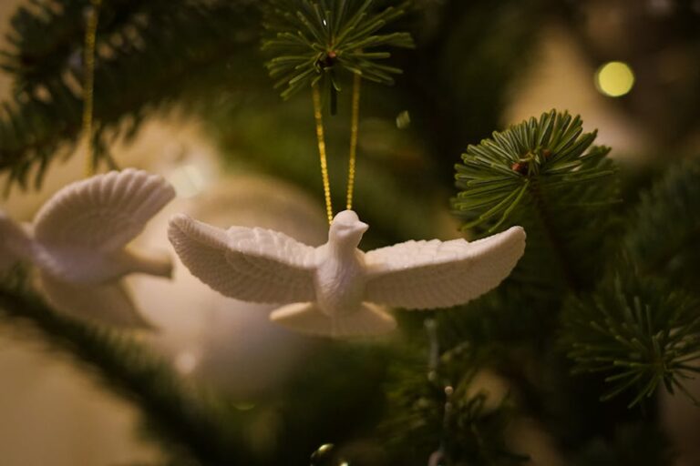 The iconic Dove from Home alone, this is an ornament on the Christmas tree