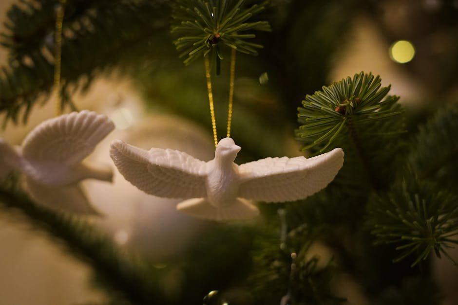 The iconic Dove from Home alone, this is an ornament on the Christmas tree