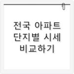 아파트 시세조회 전국 단지별 정확한 가격 비교