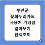 부안군 문화누리카드 사용처 가맹점 알아보기 잔액조회 방법까지