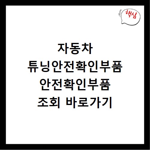 자동차 튜닝안전확인부품 안전확인부품 조회 바로가기