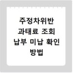 주정차위반 과태료 조회 납부 미납 확인 방법