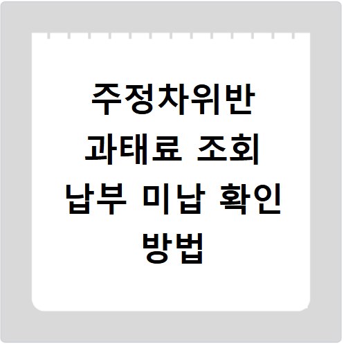 주정차위반 과태료 조회 납부 미납 확인 방법