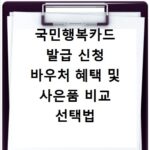 국민행복카드 발급 신청 바우처 혜택 및 사은품 비교 선택법