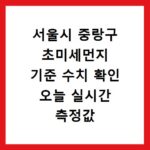 서울시 중랑구 초미세먼지 기준 수치 확인 오늘 실시간 측정값 확인하기