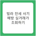 빌라시세조회 허위 매물 거르고 실거래가 확인하기