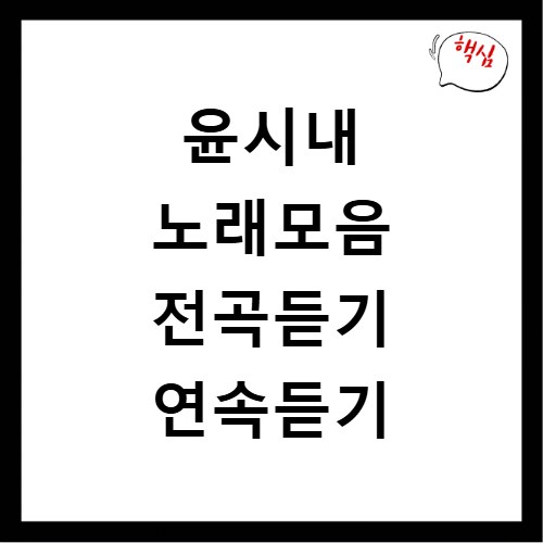 윤시내 노래모음 전곡듣기 연속듣기