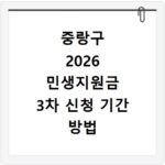 중랑구 2026 민생지원금 3차 신청 기간 방법 정리