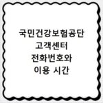 국민건강보험공단 고객센터 전화번호와 이용 시간
