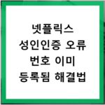 넷플릭스 성인인증 오류 번호 이미 등록됨 해결법