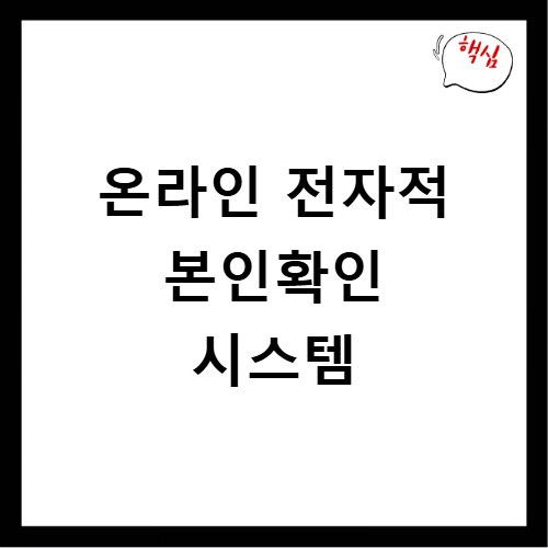 온라인 전자적 본인확인 시스템