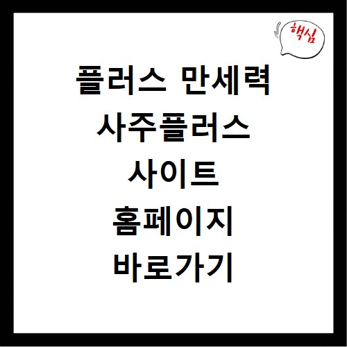 플러스 만세력 사주플러스 사이트 홈페이지 바로가기