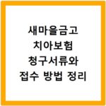 새마을금고 치아보험 청구서류와 접수 방법 정리