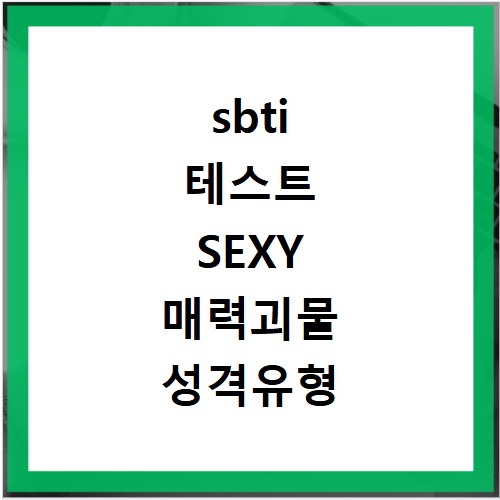 sbti 테스트 SEXY 매력괴물 성격유형 알아보기