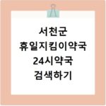 서천군 휴일지킴이약국 24시약국 검색하기