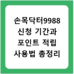 손목닥터9988 신청 기간과 포인트 적립 사용법 총정리