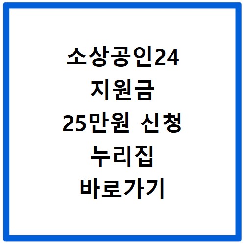 소상공인24 지원금 25만원 신청 누리집 바로가기