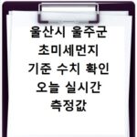 울산시 울주군 초미세먼지 기준 수치 확인 오늘 실시간 측정값 확인하기