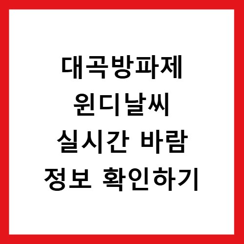 대곡방파제 윈디날씨 실시간 바람 정보 확인하기