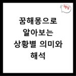 꿈해몽으로 알아보는 상황별 의미와 해석