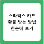 스타벅스 카드 환불 받는 방법 한눈에 보기