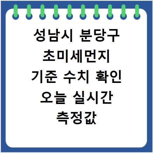 성남시 분당구 초미세먼지 기준 수치 확인 오늘 실시간 측정값 확인하기