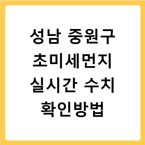 성남 중원구 초미세먼지 실시간 수치 확인방법