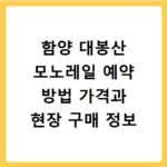 함양 대봉산 모노레일 예약 방법 가격과 현장 구매 정보