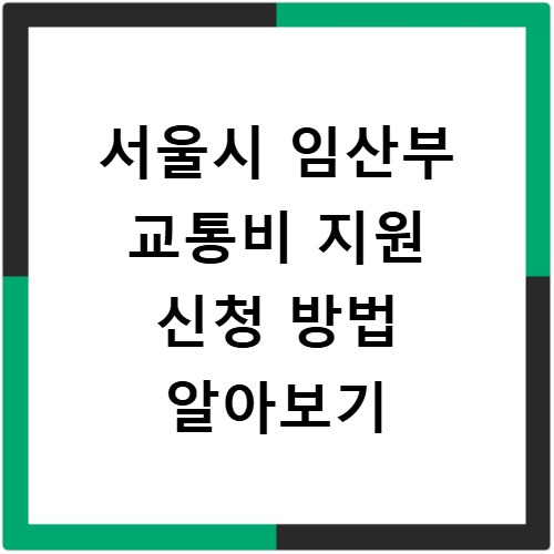 서울시 임산부 교통비 지원 신청 방법 알아보기