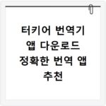 터키어 번역기 앱 다운로드 정확한 번역 앱 추천