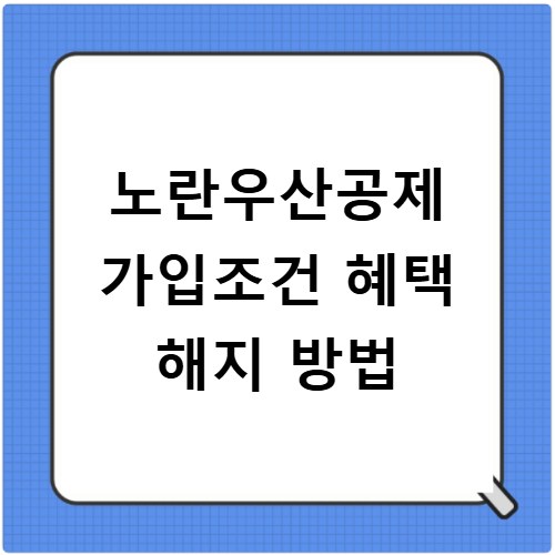 노란우산공제 가입조건 혜택 해지 방법