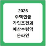 2026 주택연금 가입조건과 예상수령액 온라인 신청하기