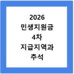 2026 민생지원금 4차 지급지역과 추석 전 대상자 확인하기