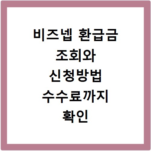 비즈넵 환급금 조회와 신청방법 수수료까지 확인