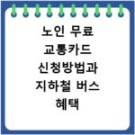 노인 무료 교통카드 신청방법과 지하철 버스 혜택 확인