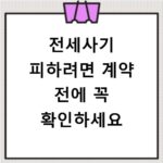 전세사기 피하려면 계약 전에 꼭 확인하세요