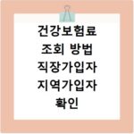 건강보험료 조회 방법 직장가입자 지역가입자 확인