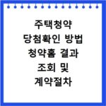 주택청약 당첨확인 방법 청약홈 결과 조회 및 계약절차