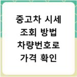 중고차 시세 조회 방법 차량번호로 가격 확인