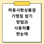 하동사랑상품권 가맹점 찾기 방법과 사용처를 한눈에 확인하는 법