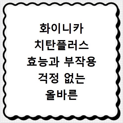 화이니카 치탄플러스 효능과 부작용 걱정 없는 올바른 사용법 정리