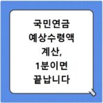 국민연금 예상수령액 계산, 1분이면 끝납니다