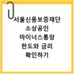 서울신용보증재단 소상공인 마이너스통장 한도와 금리 확인하기