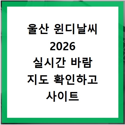 울산 윈디날씨 2026 실시간 바람 지도 확인하고 사이트 바로가기 이용하는 방법