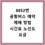 8852번 공항버스 예약 예매 방법 시간표 노선도 요금 총정리