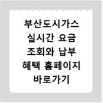 부산도시가스 실시간 요금 조회와 납부 혜택 홈페이지 바로가기