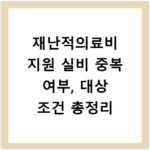 재난적의료비 지원 실비 중복 여부, 대상 조건 총정리